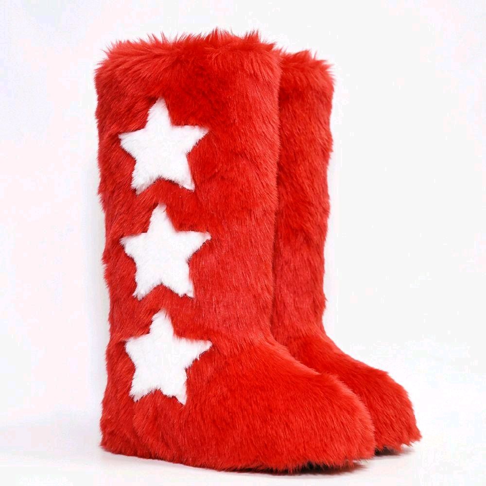 Starbootz Red fur boots — Starbootz Black Label 2026